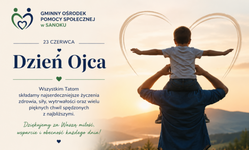 grafika przedstawia ojca i syna i życzenia z okazji dnia ojca