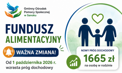 Grafika przedstawia informacje o fuduszu alimentacyjnym i zmianie dochodu